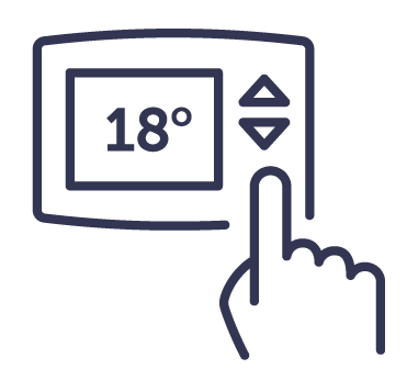 Graphic showing a programmable thermostat