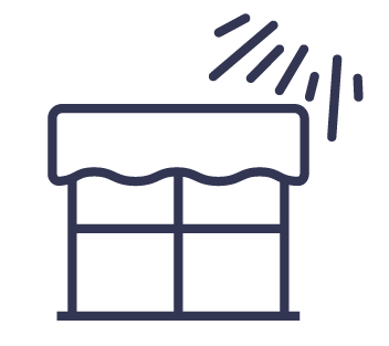 Graphic showing a window with open curtains